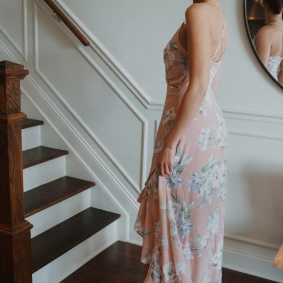 Floral High-Low Ruffle Maxi Dress - Picture 9 of 14